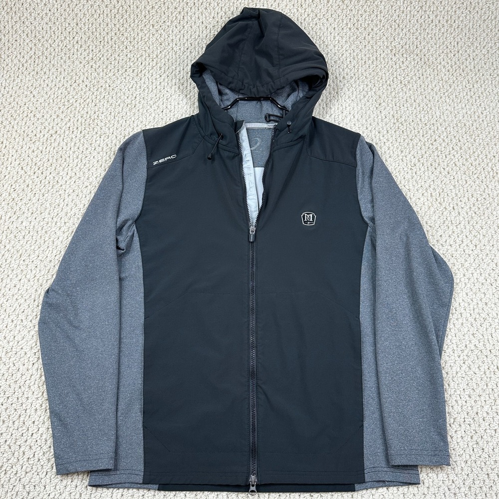 Zero Restriction Jacket Mens M Black Gray The Champ Hybrid Full Zip Hoodie Golf
